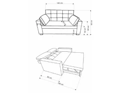 Sovesofa Houston 1847 (Grå)