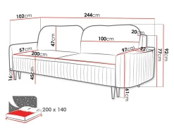 Sovesofa Kingston 138 (Velluto 16)