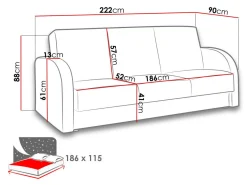 Sovesofa Providence 172 (Soft 066 + Kreta 07)