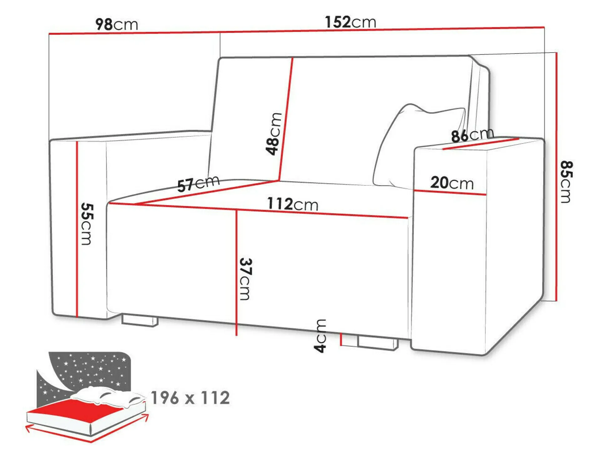 Sovesofa Serora II (Neve 77)