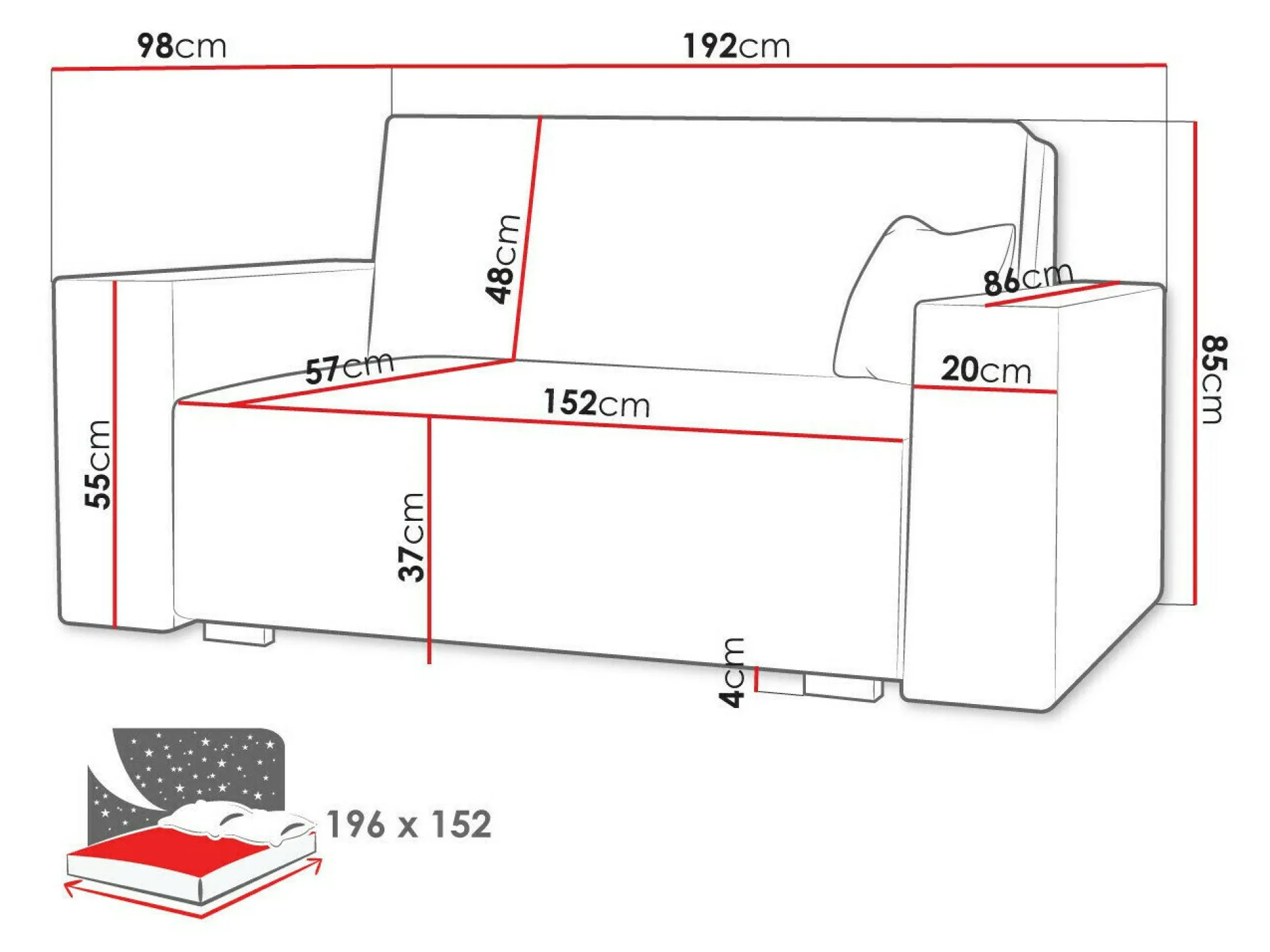 Sovesofa Serora IV (Neve 34)