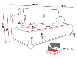 Sovesofa TrendyNest Canora (Coral 65)