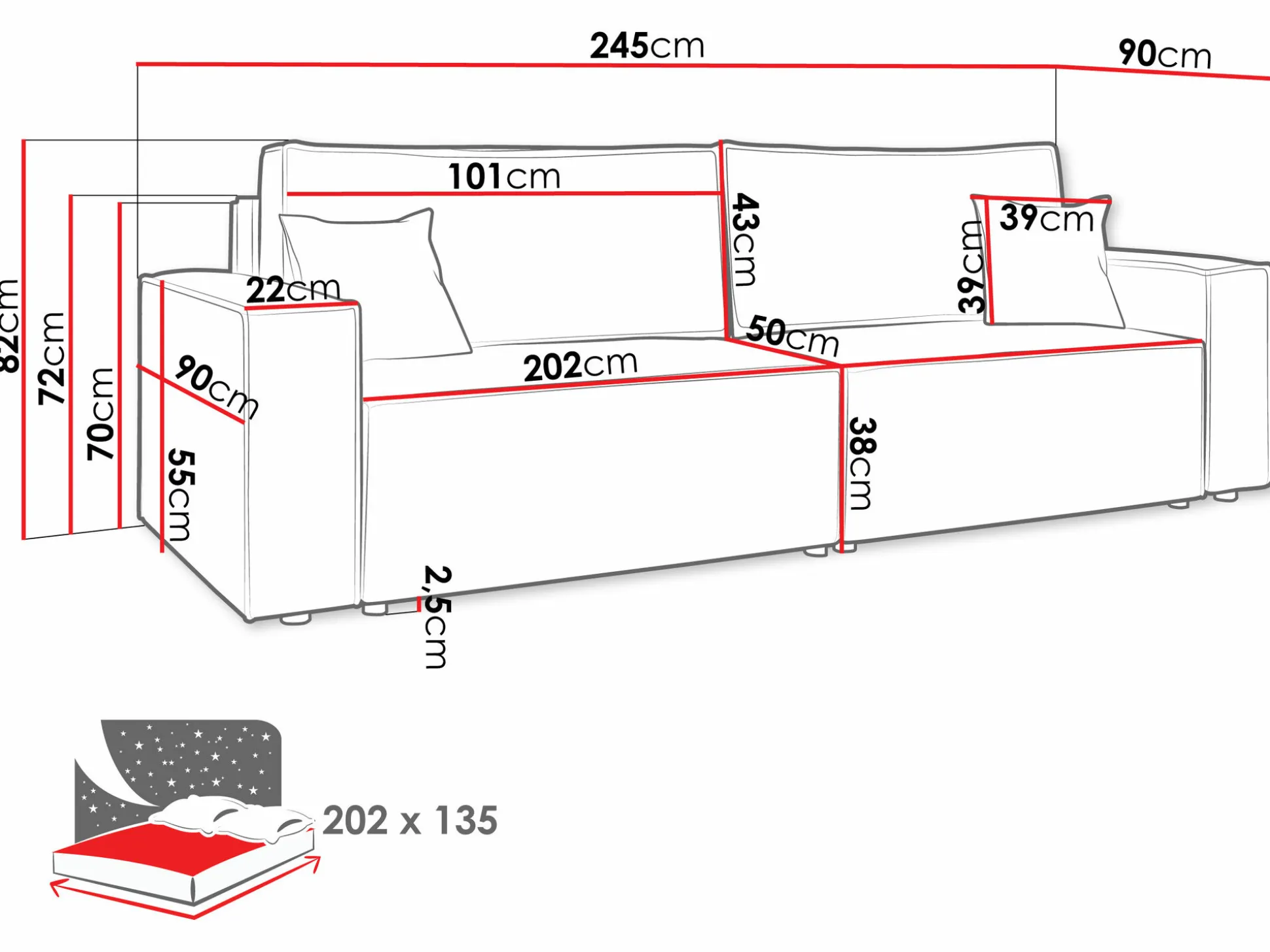 Sovesofa Vespes (Poso 22)