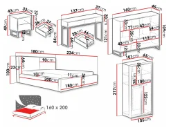 Soveværelsessæt Calcalo 110 (Beige)