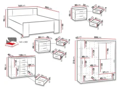 Soveværelsessæt Catromi 114 (Hvid)