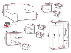 Soveværelsessæt Catromi 123 (Hvid)