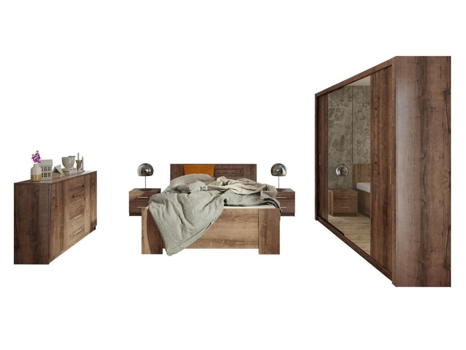 Soveværelsessæt Catromi 115 (Kloster eg)