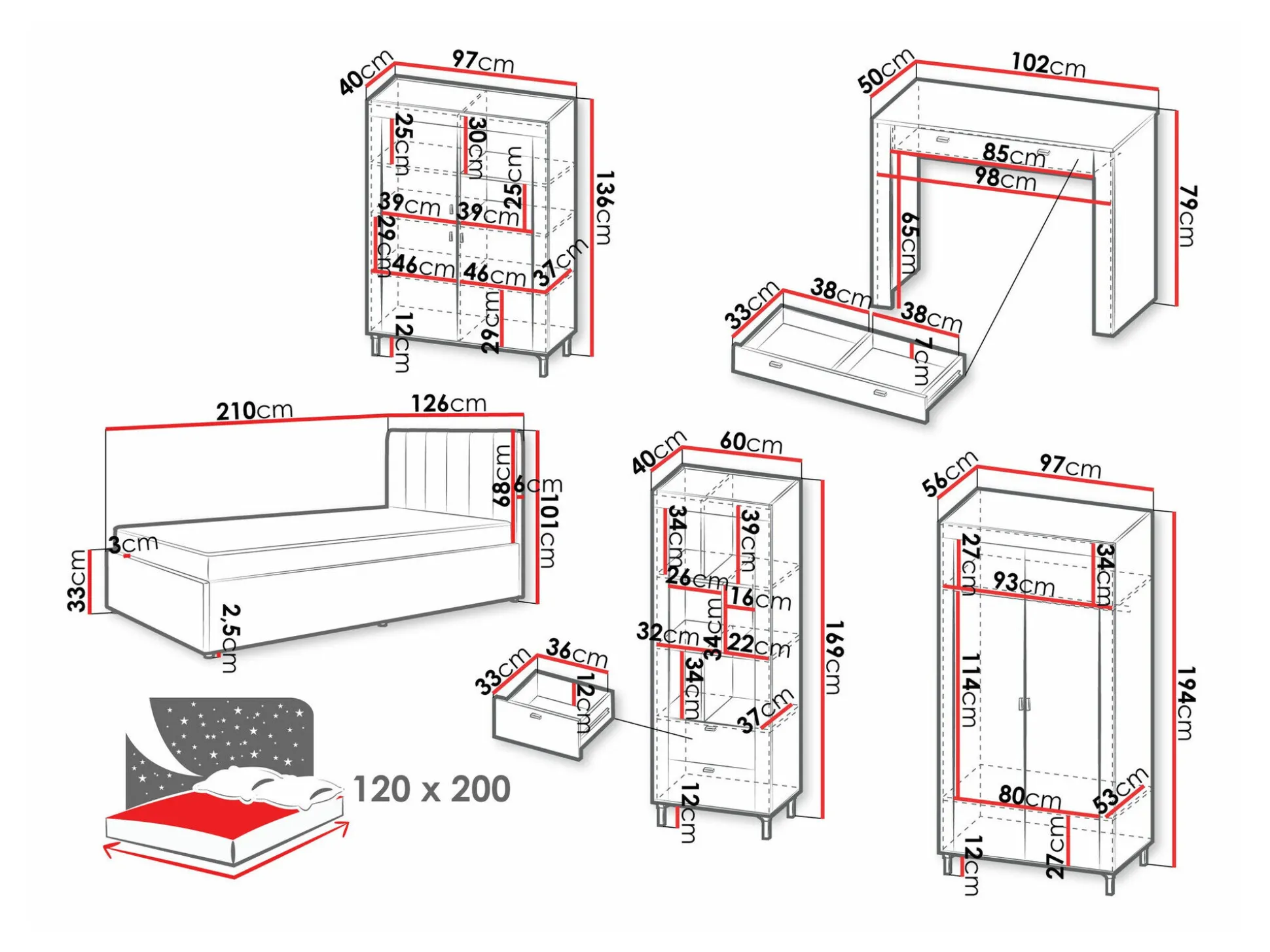 Soveværelsessæt Mormavu 116 (Kashmir)
