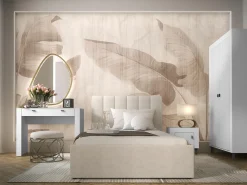 Soveværelsessæt Mormavu 112 (Mat hvid + Beige)