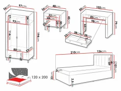 Soveværelsessæt Mormavu 112 (Mat hvid + Beige)