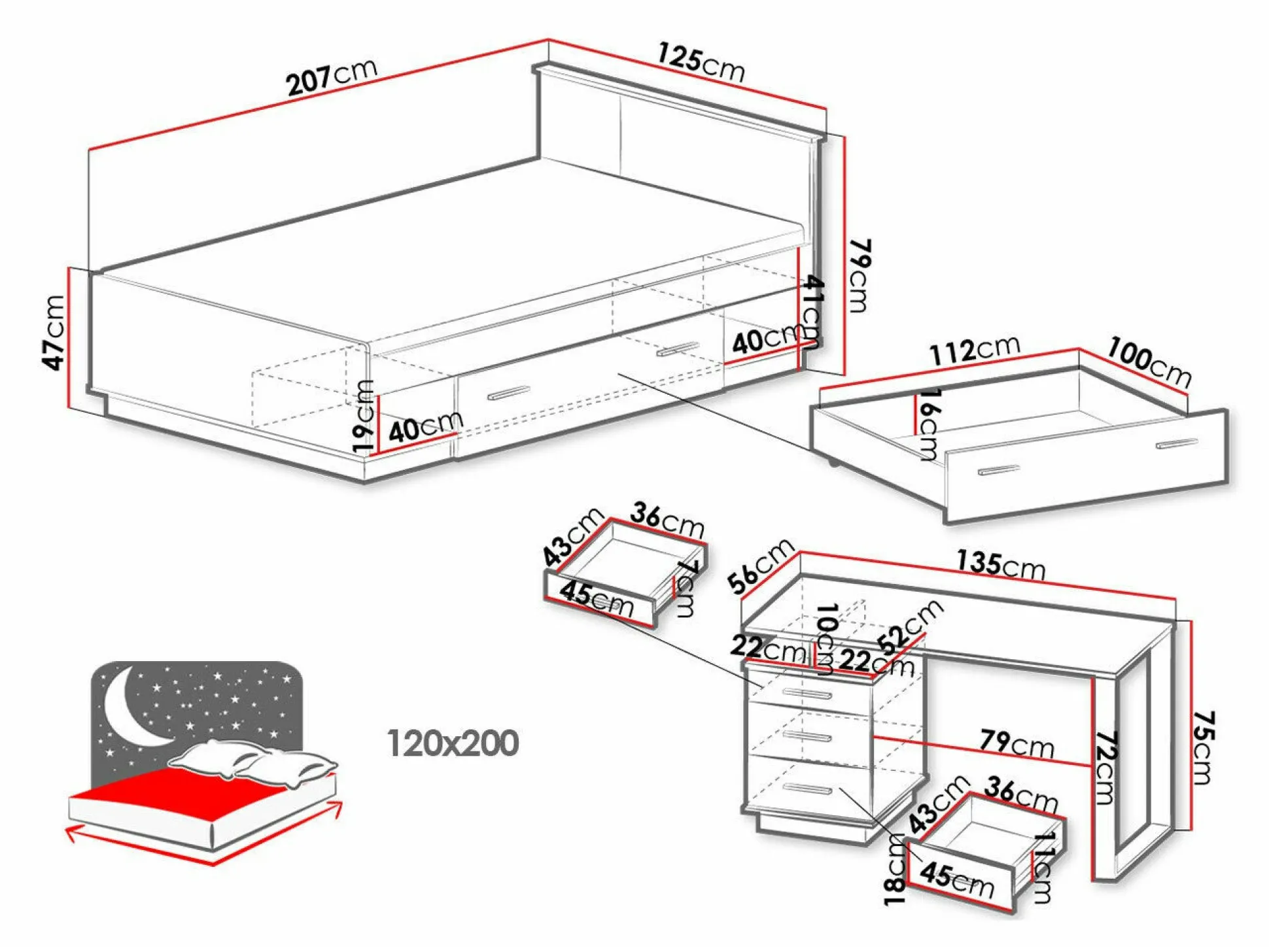 Soveværelsessæt Tenodeu 129