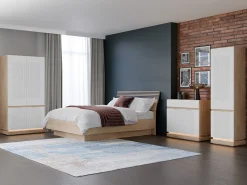 Soveværelsessæt Teselbu 117 (Hvid + Egetræ)