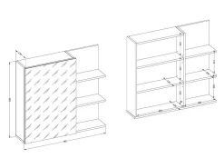 Spejlskab til badeværelset Tecavu 102 (Glansfuld hvid + Hvid)