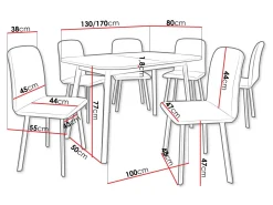 Spisestuesæt Edmond 117 (Craft gylden eg + Sort)