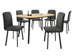 Spisestuesæt Edmond 121 (Craft gylden eg + Sort)