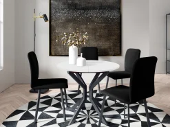 Spisestuesæt Edmond 118 (Hvid + Sort)