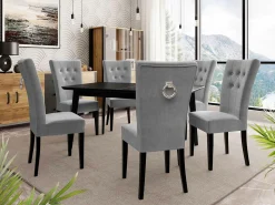 Spisestuesæt Racine 144 (Sort + Magic Velvet 2217)