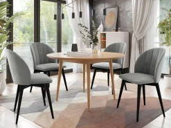 Spisestuesæt Racine 127 (Sort + Magic Velvet 2217)