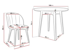 Spisestuesæt Racine 127 (Sort + Magic Velvet 2217)