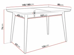 Spisestuesæt Racine 125 (Sort + Magic Velvet 2217)