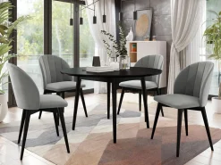 Spisestuesæt Racine 127 (Sort + Magic Velvet 2217)