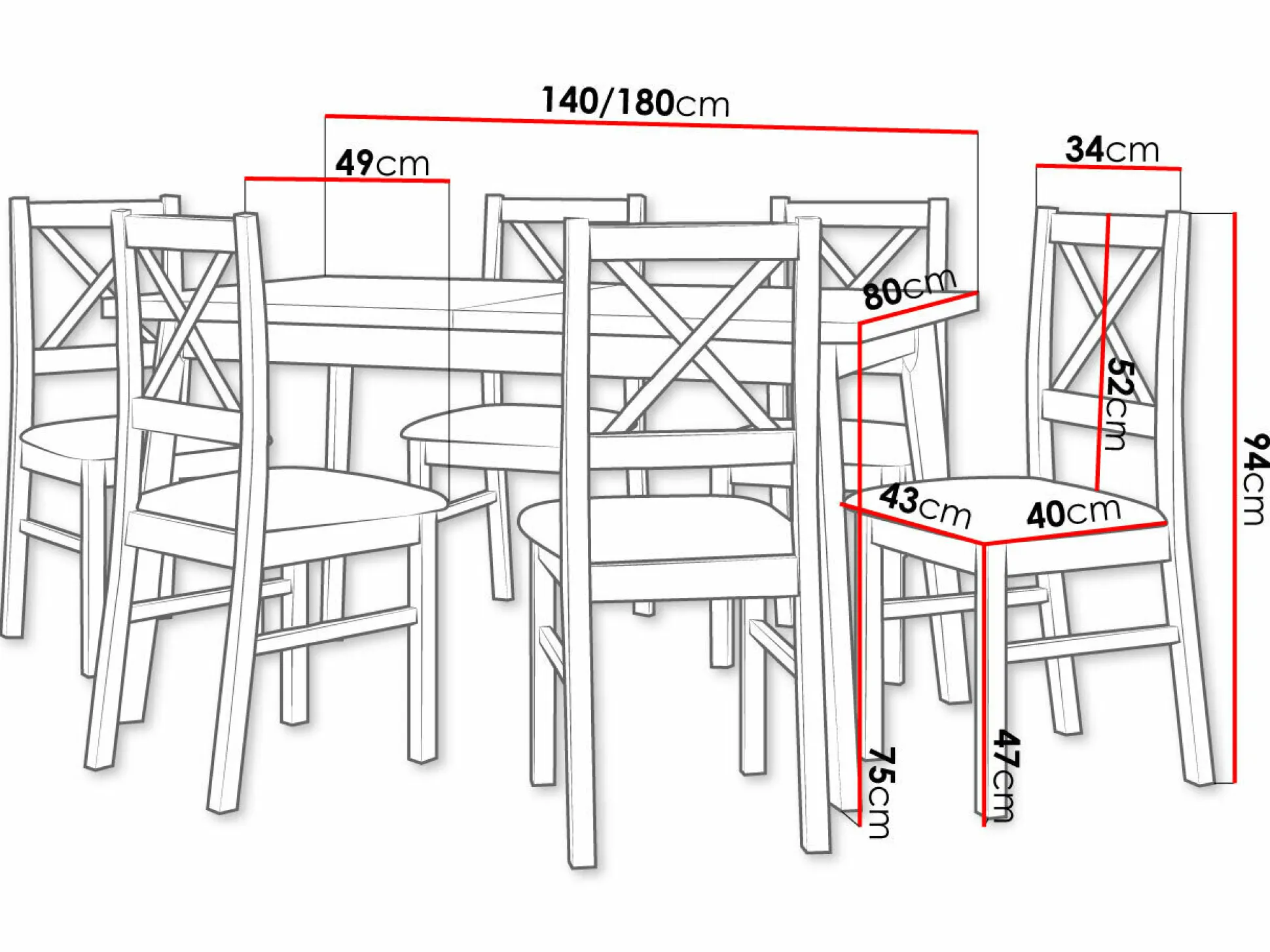 Spisestuesæt Victorville 298