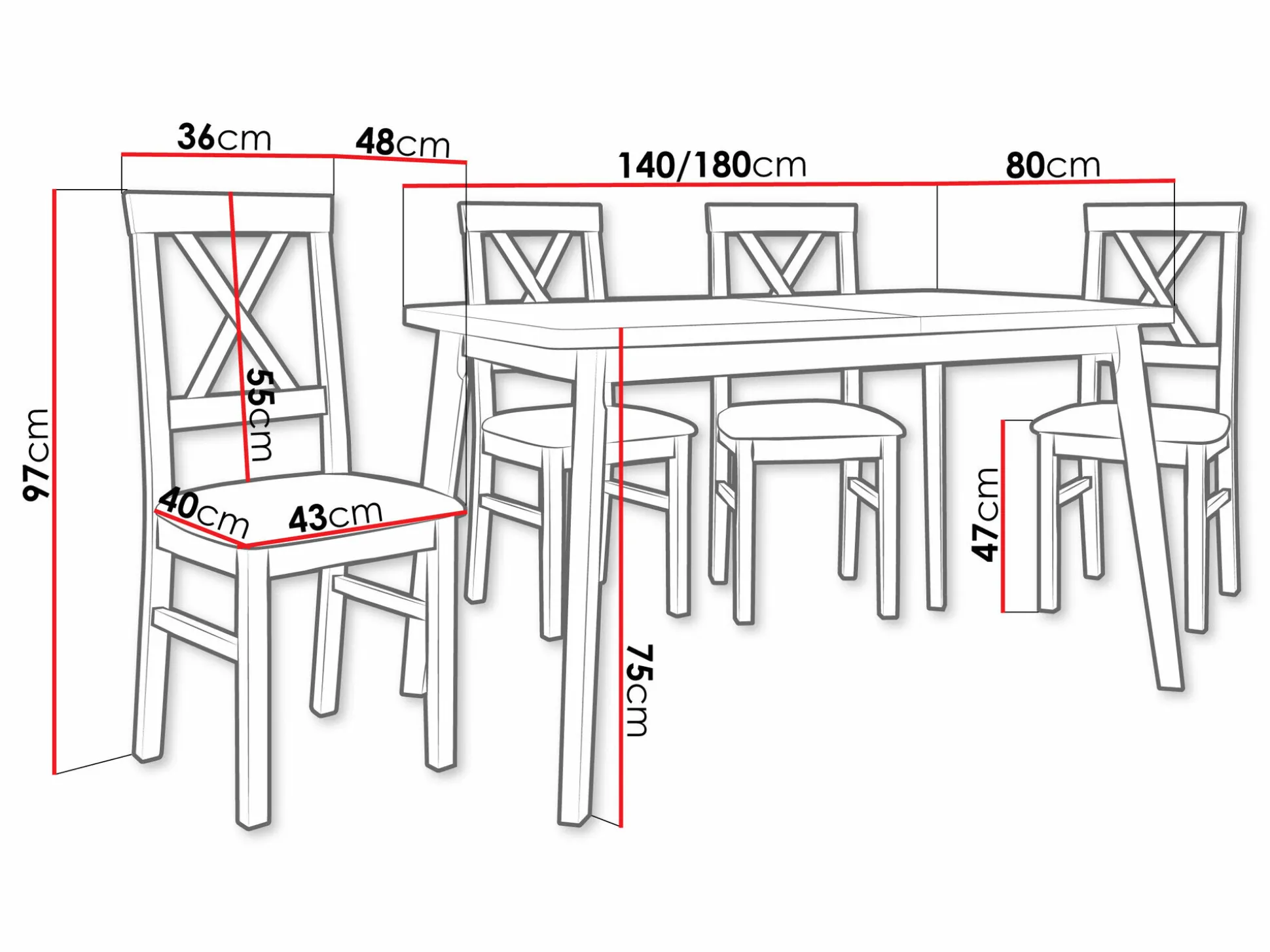 Spisestuesæt Victorville 373