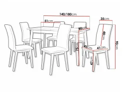 Spisestuesæt Victorville 322 (Sort)