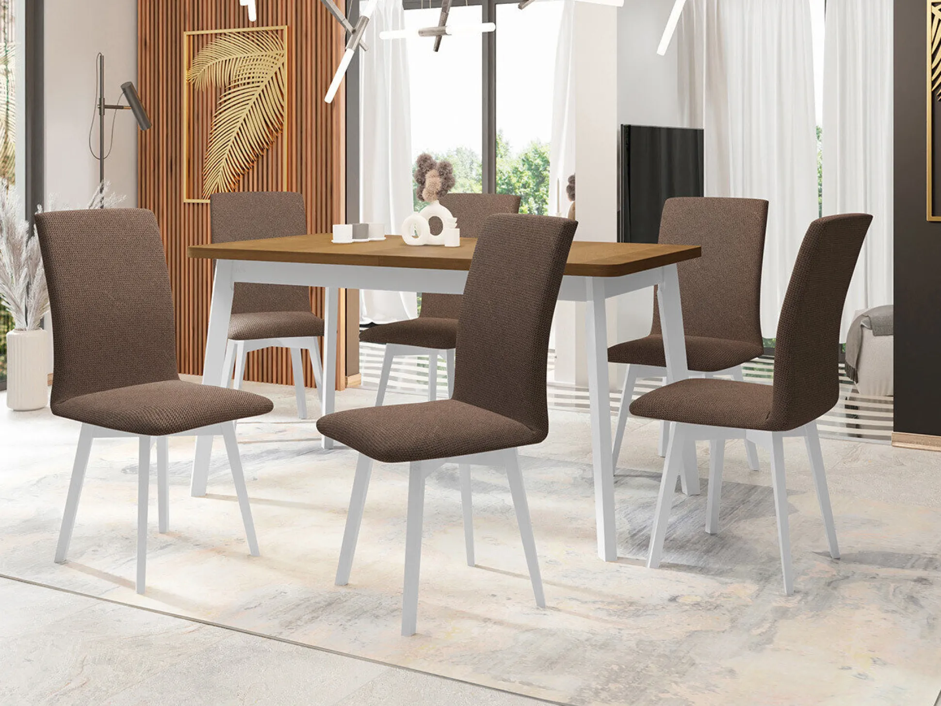 Spisestuesæt Victorville 324 (Hvid)