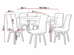 Spisestuesæt Victorville 324 (Hvid)