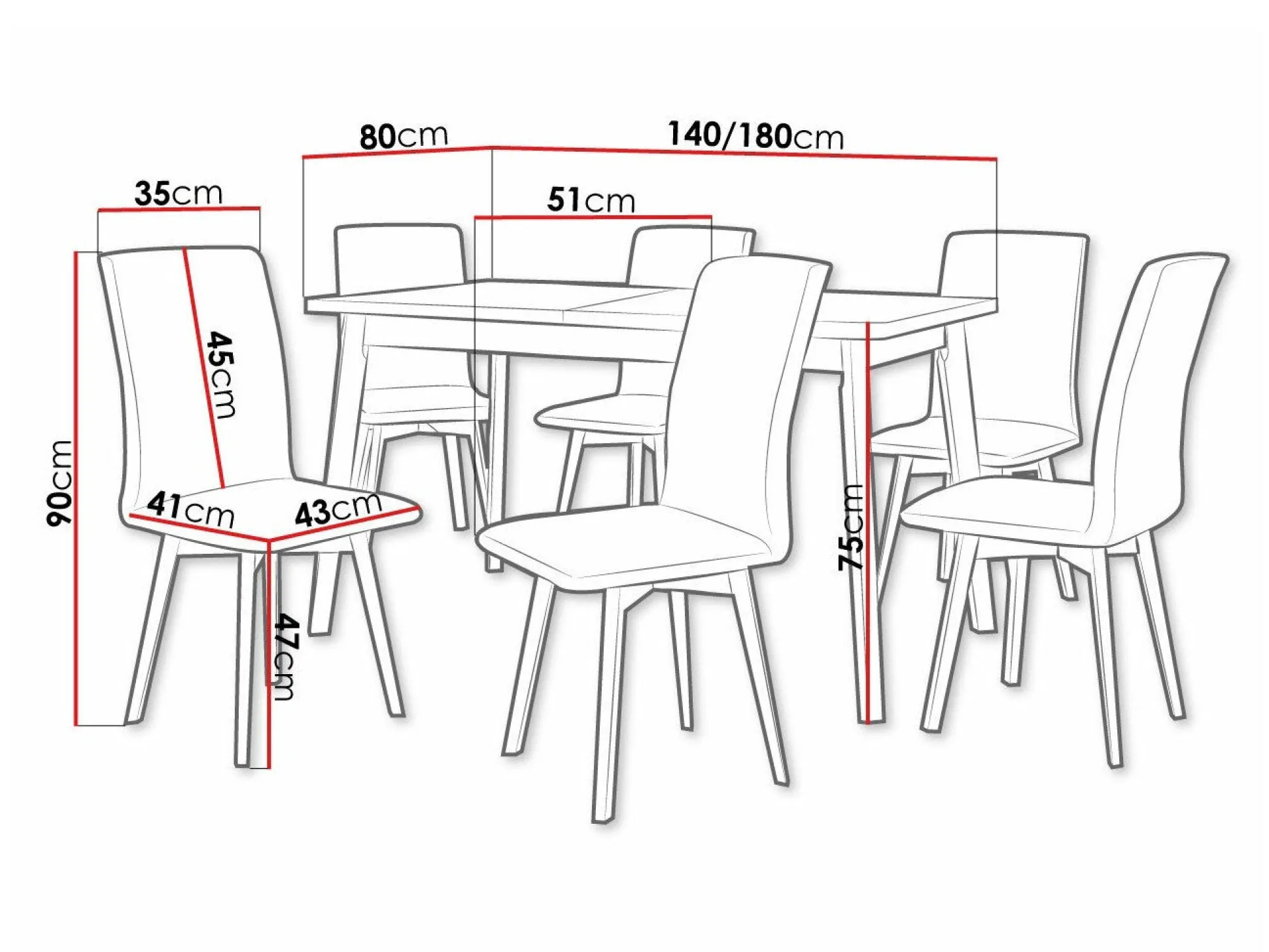 Spisestuesæt Victorville 324 (Hvid)
