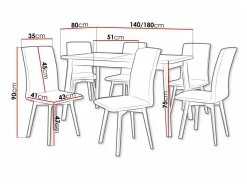 Spisestuesæt Victorville 326 (Sort)
