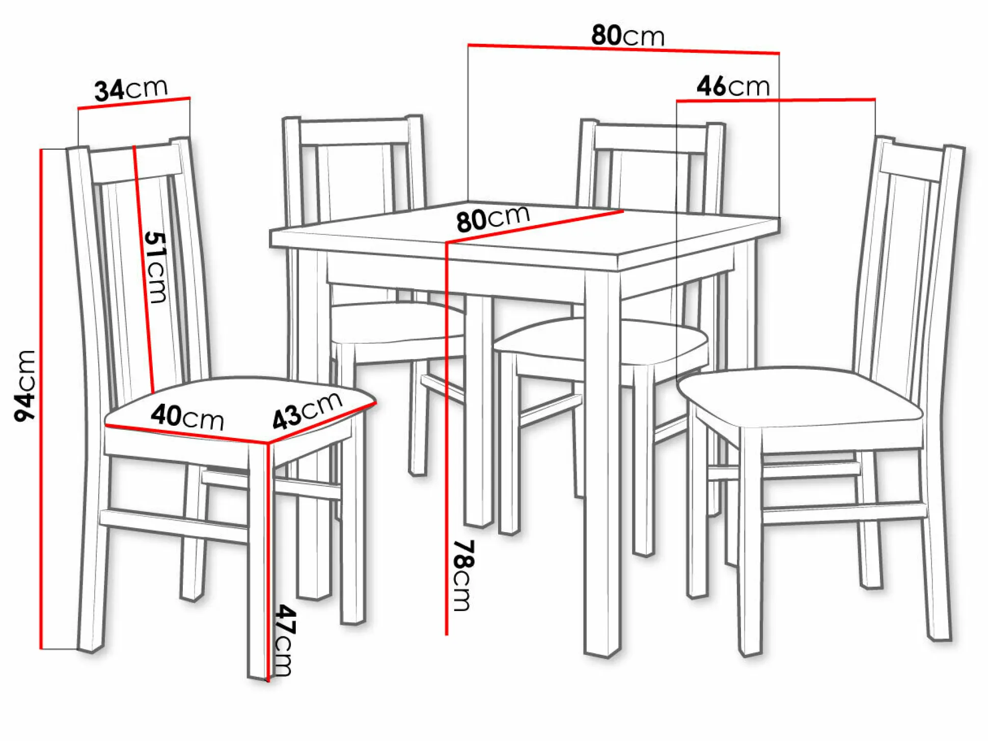 Spisestuesæt Victorville 279 (Hvid)