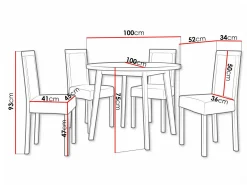 Spisestuesæt Victorville 304 (Sort)