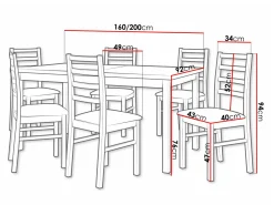 Spisestuesæt Victorville 307 (Nød)