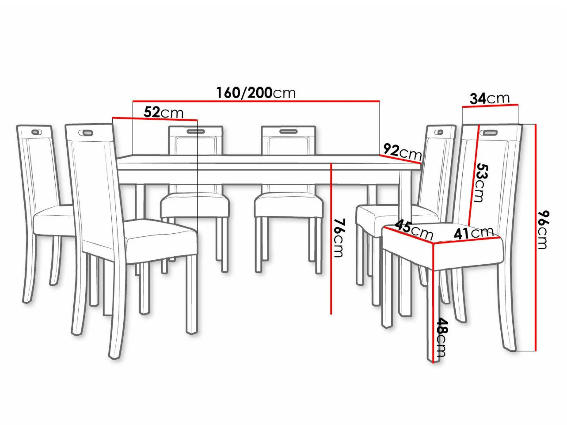 Spisestuesæt Victorville 308 (Nød)