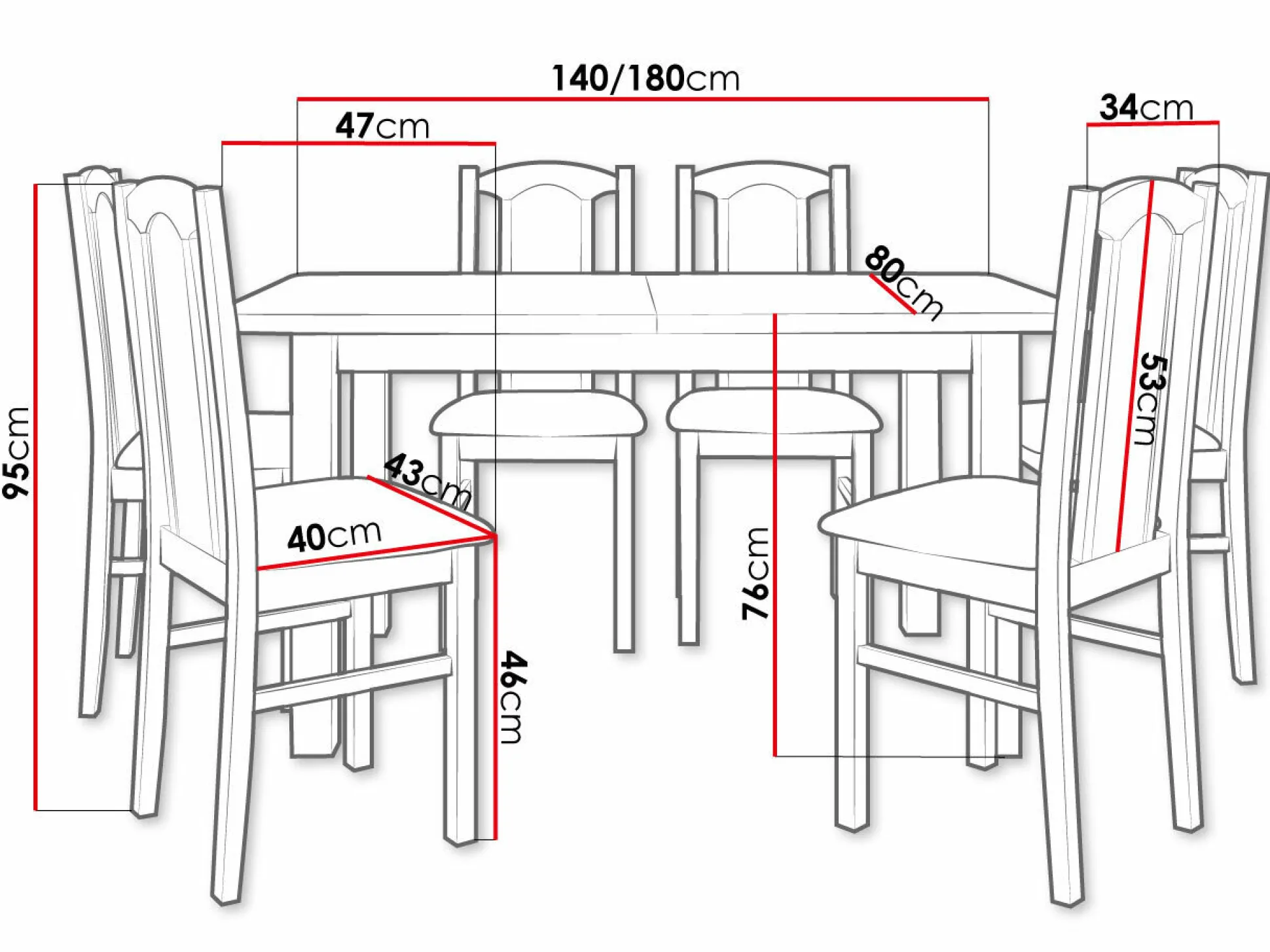 Spisestuesæt Victorville 273 (Hvid)