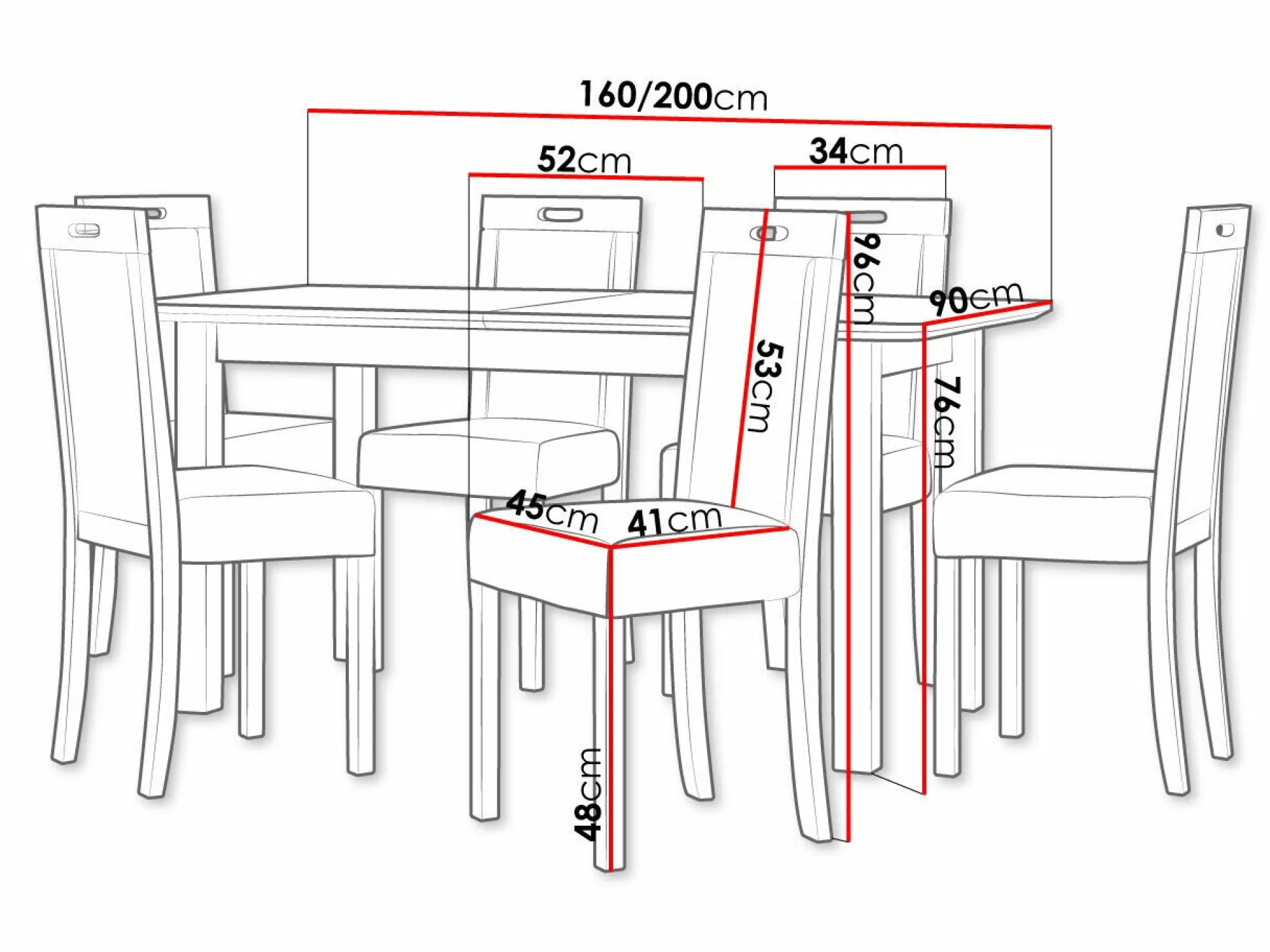 Spisestuesæt Victorville 278 (Hvid)