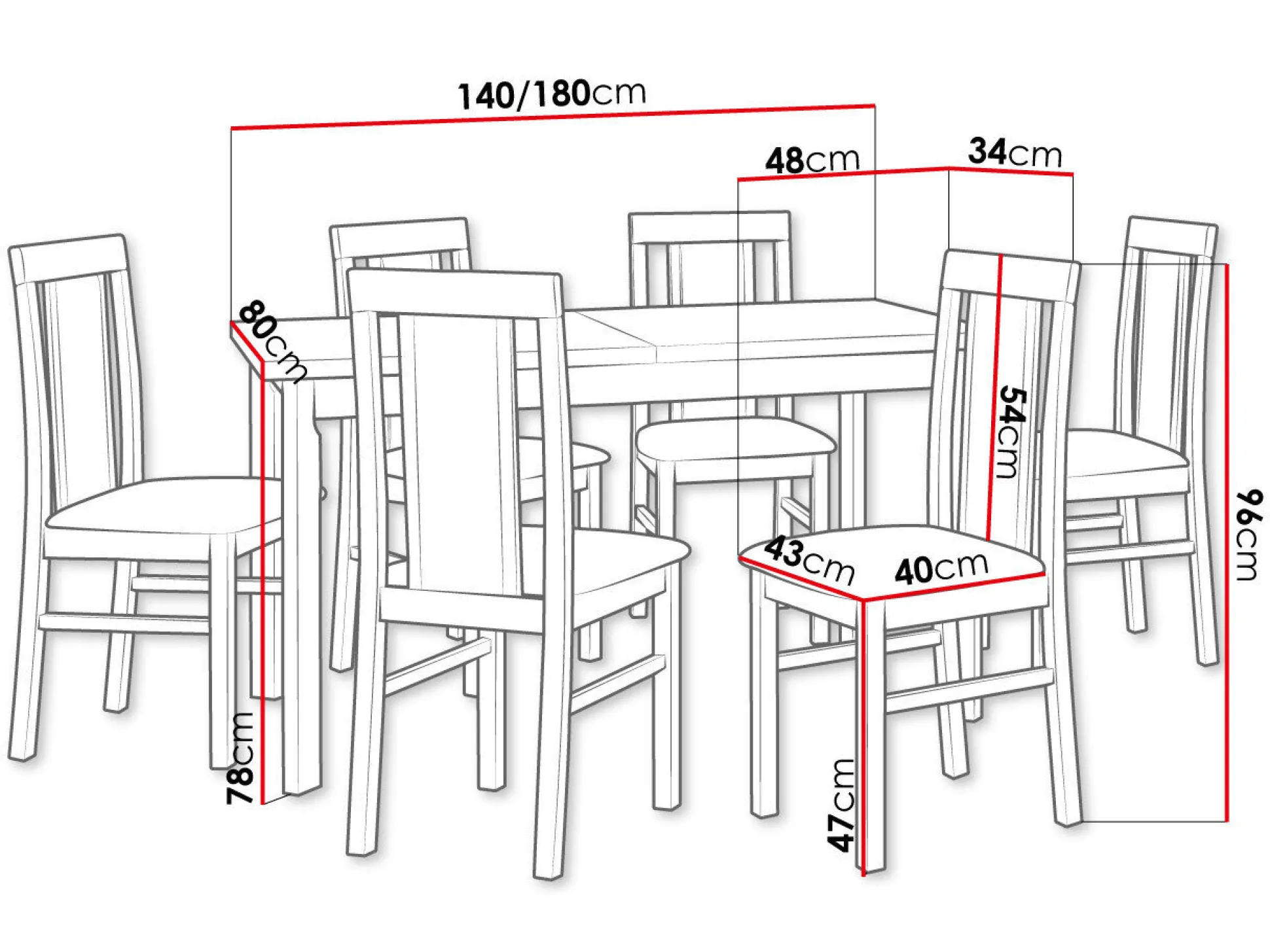 Spisestuesæt Victorville 293 (Nød)