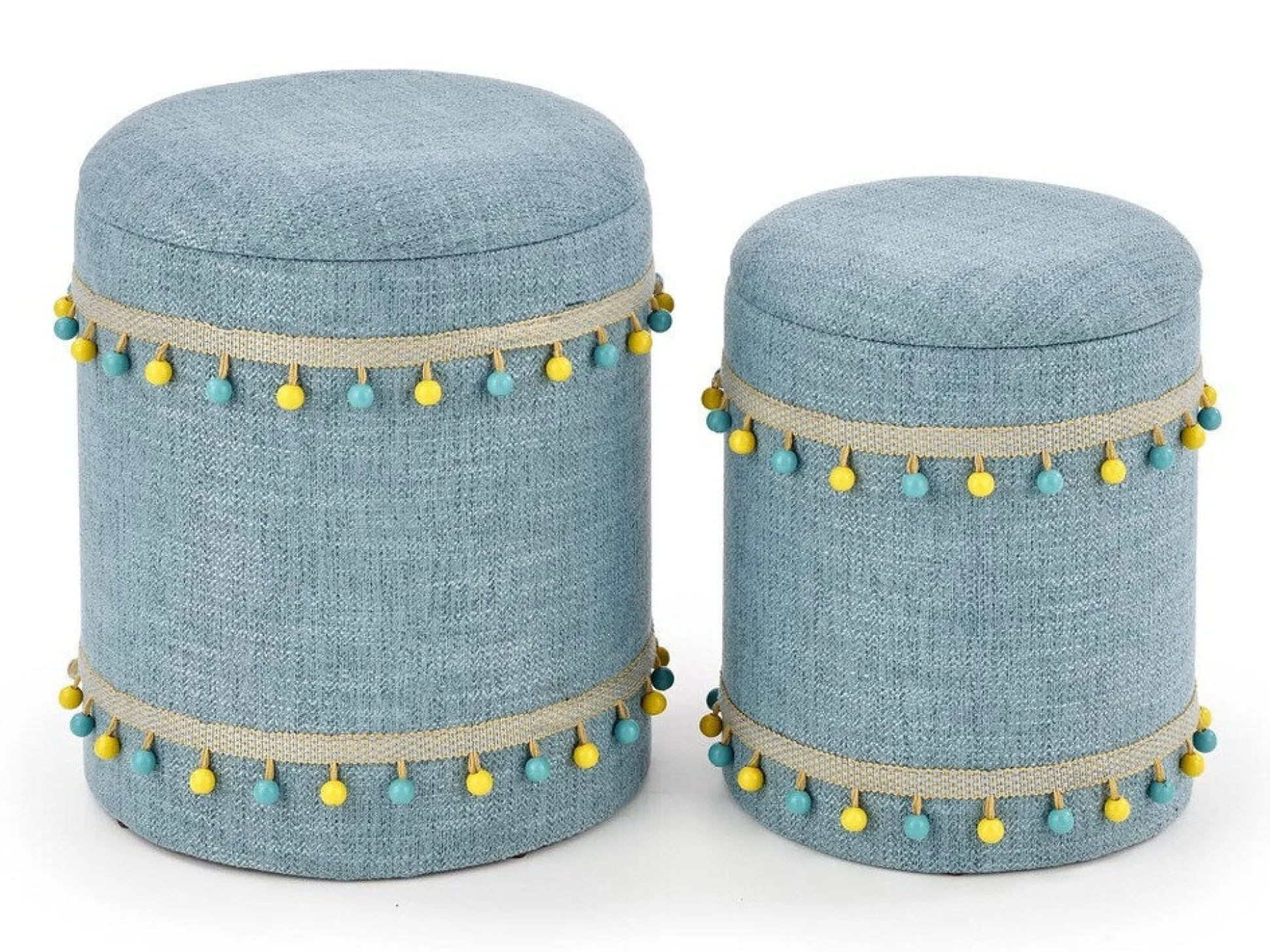 Sæt puffer Houston 1155 (Lyseblå)