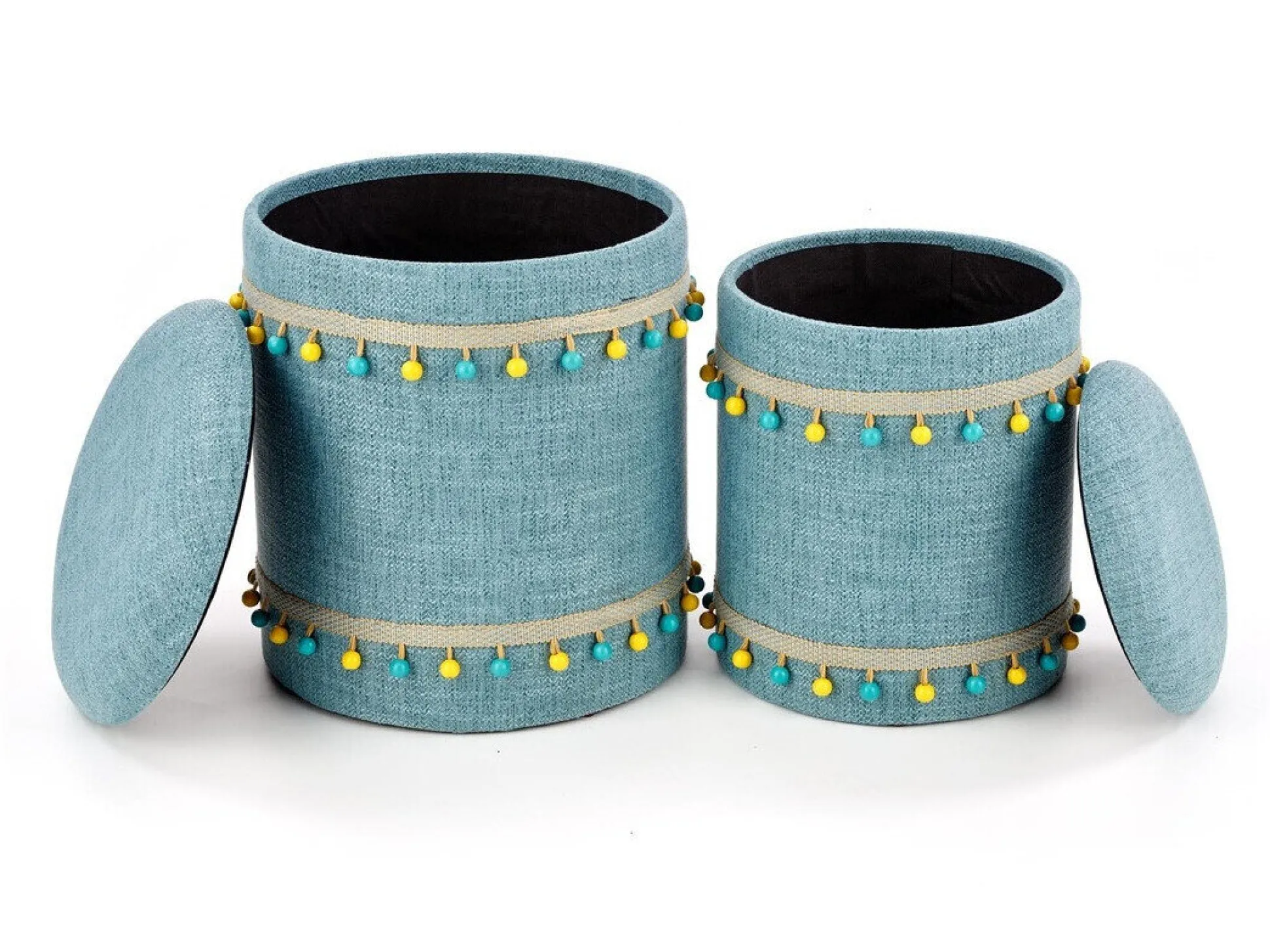 Sæt puffer Houston 1155 (Lyseblå)