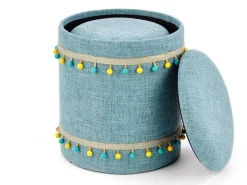 Sæt puffer Houston 1155 (Lyseblå)