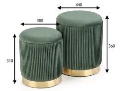 Sæt puffer Houston 1153 (Mørkegrøn)