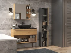 Stående badeværelsesskab Nolmaru 104 (Antracit + Artisan eg)