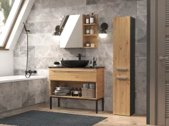 Stående badeværelsesskab Nolmaru 107 (Antracit + Artisan eg)
