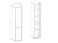 Stående badeværelsesskab Tecavu 101 (Glansfuld hvid + Hvid)