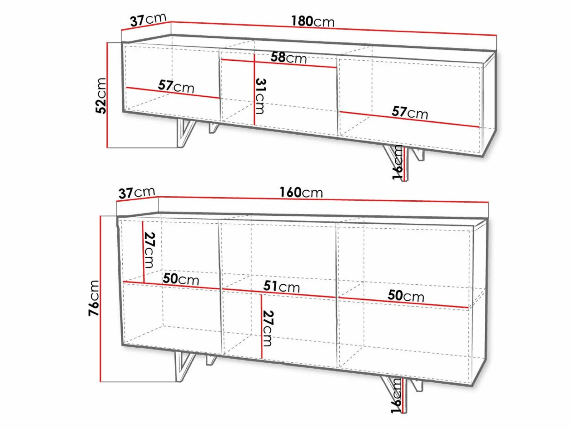 Stuemøbelsæt Audis (Hvid + Glansfuld hvid)