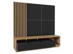 Stuemøbelsæt Austin 360 (Wotan eg + Sort + Mat sort)