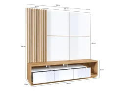 Stuemøbelsæt Austin 360 (Wotan eg + Sort + Mat sort)