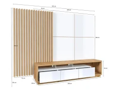 Stuemøbelsæt Austin 362 (Wotan eg + Mat sort + Sort)